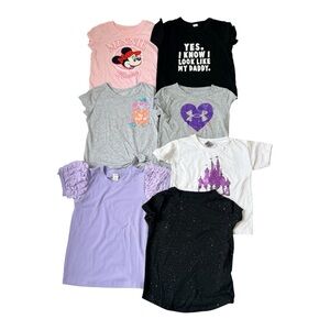Girls Tops Bundle Size 4/5 Disney Minnie Cat & Jack Under Armour SHEIN 7pc